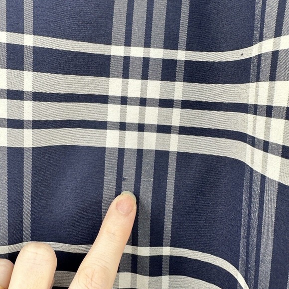 Untuckit Delucca Button Long Sleeve Wrinkle Free Shirt Size 3XL Navy White Plaid - Picture 8 of 8